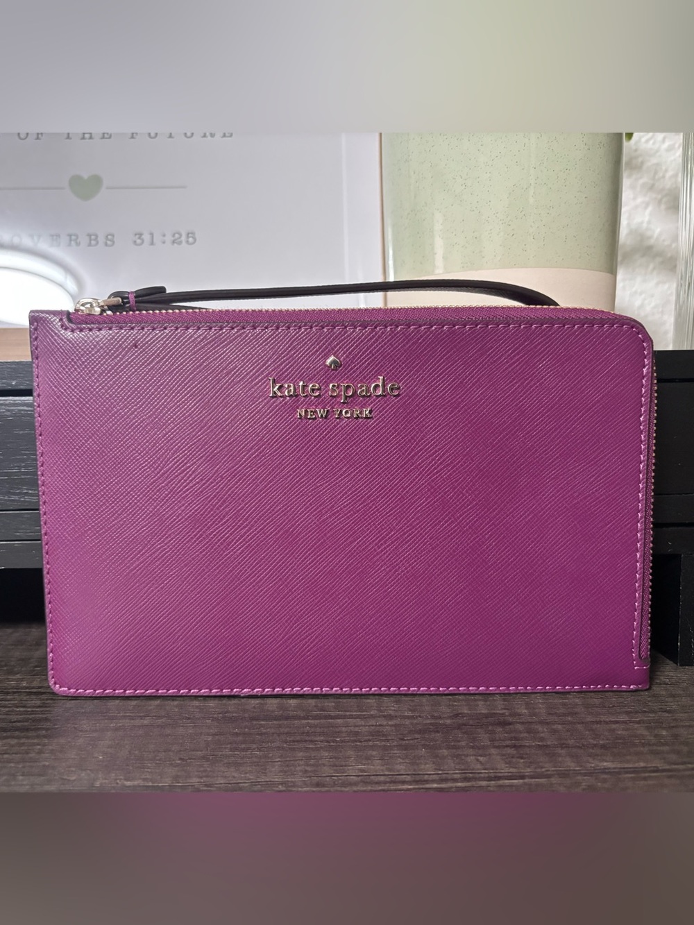 ♠️ Kate Spade Saffiano L Zip Wristlet